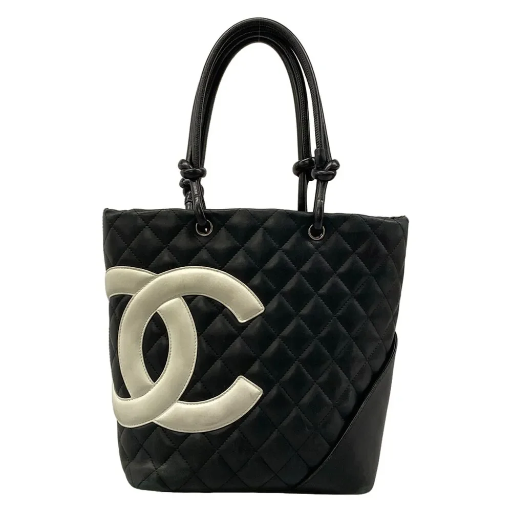 Chanel Cambon Line Medium Tote Bag A25167 Black White
